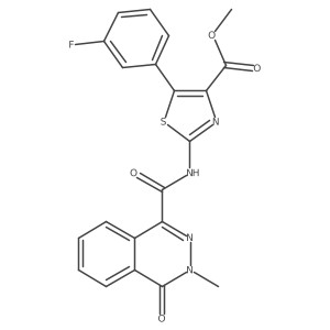 Methyl 5-(3-fluorophenyl)-2-{[(3-methyl-4-oxo-3,4-dihydrophthalazin-1-yl)carbonyl]amino}-1,3-thiazole-4-carboxylate Structure