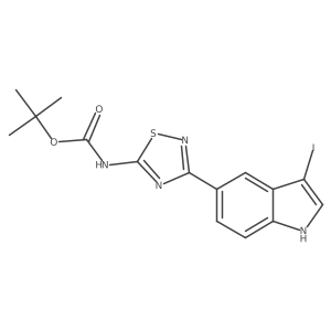 tert-butyl 3-(3-iodo-1H-indol-5-yl)-1,2,4-thiadiazol-5-ylcarbamate Structure