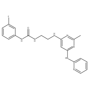 1-(3-Fluorophenyl)-3-[2-({2-methyl-6-[(pyridin-2-yl)amino]pyrimidin-4-yl}amino)ethyl]urea结构式