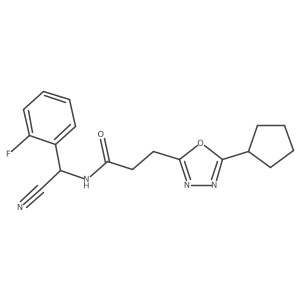 N-[cyano(2-fluorophenyl)methyl]-3-(5-cyclopentyl-1,3,4-oxadiazol-2-yl)propanamide Structure