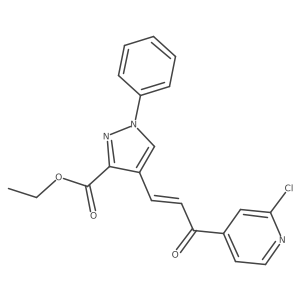 Ethyl 4-[(E)-3-(2-chloropyridin-4-yl)-3-oxoprop-1-enyl]-1-phenylpyrazole-3-carboxylate结构式