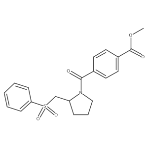 Methyl 4-(2-((phenylsulfonyl)methyl)pyrrolidine-1-carbonyl)benzoate结构式