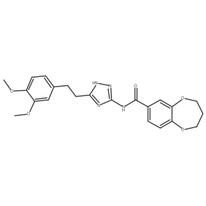 N-{3-[2-(3,4-dimethoxyphenyl)ethyl]-1H-1,2,4-triazol-5-yl}-3,4-dihydro-2H-1,5-benzodioxepine-7-carboxamide结构式