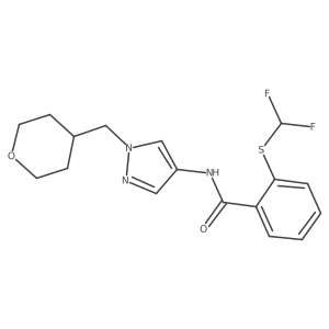 2-((difluoromethyl)thio)-N-(1-((tetrahydro-2H-pyran-4-yl)methyl)-1H-pyrazol-4-yl)benzamide Structure