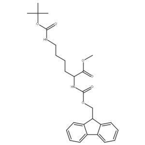 N6-[(1,1-Dimethylethoxy)carbonyl]-N2-[(9H-fluoren-9-ylmethoxy)carbonyl]lysine methyl ester结构式