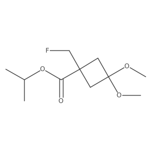 Isopropyl 1-(fluoromethyl)-3,3-dimethoxycyclobutanecarboxylate Structure
