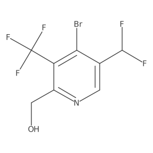 4-Bromo-5-(difluoromethyl)-3-(trifluoromethyl)pyridine-2-methanol Structure