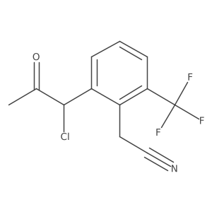 CC(=O)C(Cl)c1cccc(C(F)(F)F)c1CC#N结构式