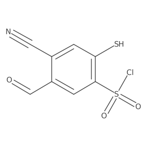 4-Cyano-5-formyl-2-mercaptobenzene-1-sulfonyl chloride Structure