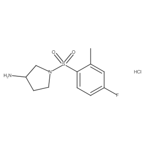 1-((4-Fluoro-2-methylphenyl)sulfonyl)pyrrolidin-3-amine hydrochloride Structure
