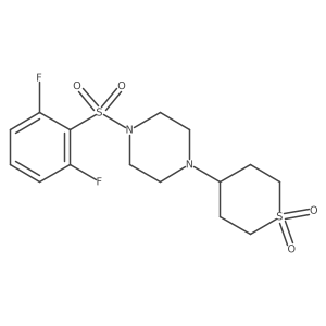 4-(4-((2,6-difluorophenyl)sulfonyl)piperazin-1-yl)tetrahydro-2H-thiopyran 1,1-dioxide结构式