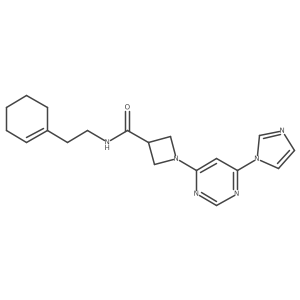 1-(6-(1H-imidazol-1-yl)pyrimidin-4-yl)-N-(2-(cyclohex-1-en-1-yl)ethyl)azetidine-3-carboxamide Structure
