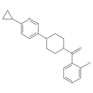 (2-Chlorophenyl)(4-(6-cyclopropylpyridazin-3-yl)piperazin-1-yl)methanone结构式