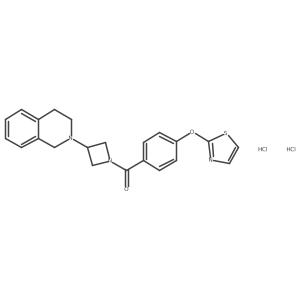 (3-(3,4-dihydroisoquinolin-2(1H)-yl)azetidin-1-yl)(4-(thiazol-2-yloxy)phenyl)methanone dihydrochloride结构式