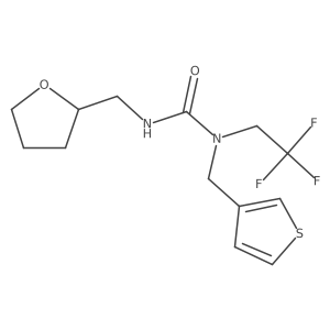 3-((Tetrahydrofuran-2-yl)methyl)-1-(thiophen-3-ylmethyl)-1-(2,2,2-trifluoroethyl)urea结构式