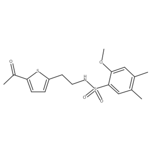 N-(2-(5-acetylthiophen-2-yl)ethyl)-2-methoxy-4,5-dimethylbenzenesulfonamide Structure