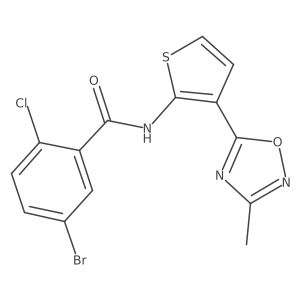 5-bromo-2-chloro-N-[3-(3-methyl-1,2,4-oxadiazol-5-yl)thiophen-2-yl]benzamide Structure