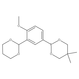 2-[3-(1,3-Dioxan-2-YL)-4-methoxyphenyl]-5,5-dimethyl-1,3,2-dioxaborinane结构式
