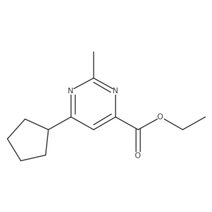 Ethyl 6-cyclopentyl-2-methylpyrimidine-4-carboxylate Structure