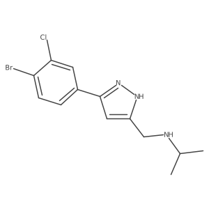 {[5-(4-bromo-3-chlorophenyl)-1H-pyrazol-3-yl]methyl}(propan-2-yl)amine结构式