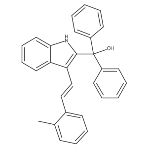 (E)-(3-(2-Methylstyryl)-1H-indol-2-yl)diphenylmethanol结构式