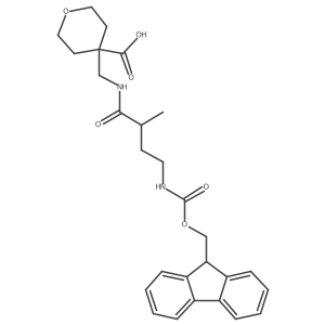 4-{[4-({[(9H-fluoren-9-yl)methoxy]carbonyl}amino)-2-methylbutanamido]methyl}oxane-4-carboxylic acid结构式