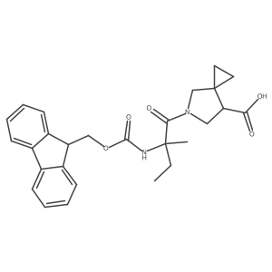 5-[2-({[(9H-fluoren-9-yl)methoxy]carbonyl}amino)-2-methylbutanoyl]-5-azaspiro[2.4]heptane-7-carboxylic acid结构式