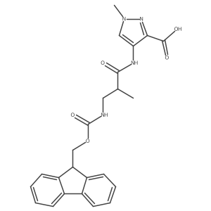 4-[3-({[(9H-fluoren-9-yl)methoxy]carbonyl}amino)-2-methylpropanamido]-1-methyl-1H-pyrazole-3-carboxylic acid Structure