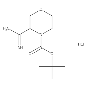 tert-Butyl 3-carbamimidoylmorpholine-4-carboxylate hydrochloride结构式