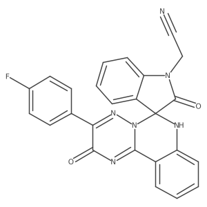 2-[3-(4-Fluorophenyl)-2,2'-dioxospiro[7H-[1,2,4]triazino[2,3-c]quinazoline-6,3'-indole]-1'-yl]acetonitrile Structure