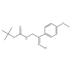 tert-butyl N-[(2E)-2-hydroxyimino-2-(4-methylsulfanylphenyl)ethyl]carbamate Structure