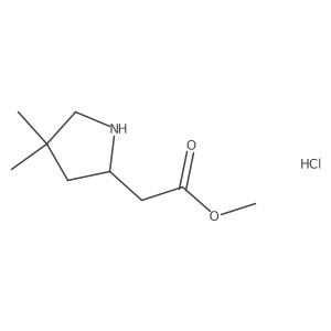 Methyl 2-(4,4-dimethylpyrrolidin-2-yl)acetate hydrochloride结构式