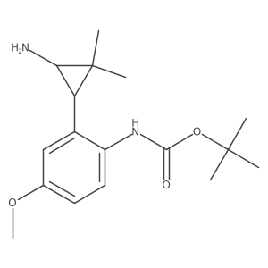 rac-tert-butyl N-{2-[(1R,3R)-3-amino-2,2-dimethylcyclopropyl]-4-methoxyphenyl}carbamate Structure