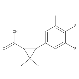 rac-(1R,3R)-2,2-dimethyl-3-(3,4,5-trifluorophenyl)cyclopropane-1-carboxylic acid结构式