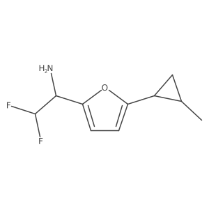 2,2-Difluoro-1-[5-(2-methylcyclopropyl)furan-2-yl]ethan-1-amine结构式