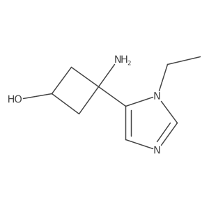 3-amino-3-(1-ethyl-1H-imidazol-5-yl)cyclobutan-1-ol结构式
