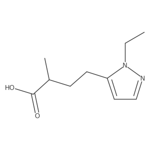 4-(1-ethyl-1H-pyrazol-5-yl)-2-methylbutanoic acid Structure