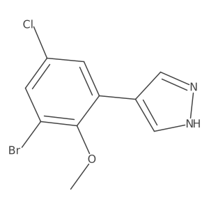 4-(3-bromo-5-chloro-2-methoxyphenyl)-1H-pyrazole结构式