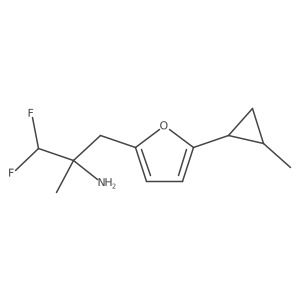 1,1-Difluoro-2-methyl-3-[5-(2-methylcyclopropyl)furan-2-yl]propan-2-amine Structure