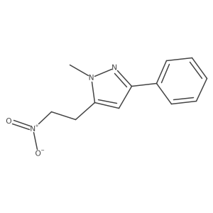 1-methyl-5-(2-nitroethyl)-3-phenyl-1H-pyrazole结构式