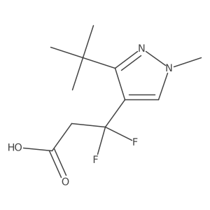 3-(3-tert-butyl-1-methyl-1H-pyrazol-4-yl)-3,3-difluoropropanoic acid结构式