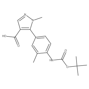 5-(4-{[(tert-butoxy)carbonyl]amino}-3-methylphenyl)-1-methyl-1H-pyrazole-4-carboxylic acid Structure