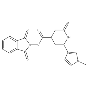 rac-1,3-dioxo-2,3-dihydro-1H-isoindol-2-yl (2R,4R)-2-(1-methyl-1H-pyrazol-4-yl)-6-oxopiperidine-4-carboxylate Structure