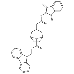 (9H-fluoren-9-yl)methyl 3-{2-[(1,3-dioxo-2,3-dihydro-1H-isoindol-2-yl)oxy]-2-oxoethyl}-8-azabicyclo[3.2.1]octane-8-carboxylate Structure