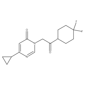 6-Cyclopropyl-3-[2-(4,4-difluoropiperidin-1-yl)-2-oxoethyl]-3,4-dihydropyrimidin-4-one Structure