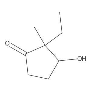 (2R,3R)-2-ethyl-3-hydroxy-2-methylcyclopentan-1-one结构式
