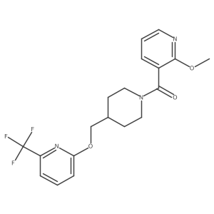 2-Methoxy-3-[4-({[6-(trifluoromethyl)pyridin-2-yl]oxy}methyl)piperidine-1-carbonyl]pyridine结构式