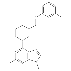 4-[(1-{1,6-dimethyl-1H-pyrazolo[3,4-d]pyrimidin-4-yl}piperidin-3-yl)methoxy]-2-methylpyridine结构式