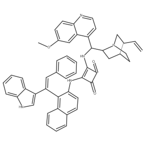 3-((1-(1-(1H-Indol-3-yl)-2-phenylvinyl)naphthalen-2-yl)amino)-4-(((6-methoxyquinolin-4-yl)(5-vinylquinuclidin-2-yl)methyl)amino)cyclobut-3-ene-1,2-dione Structure