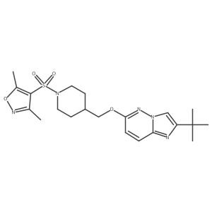4-[({2-Tert-butylimidazo[1,2-b]pyridazin-6-yl}oxy)methyl]-1-[(3,5-dimethyl-1,2-oxazol-4-yl)sulfonyl]piperidine结构式
